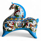 Birds of Wisdom - Hand-Painted Horse Sculpture