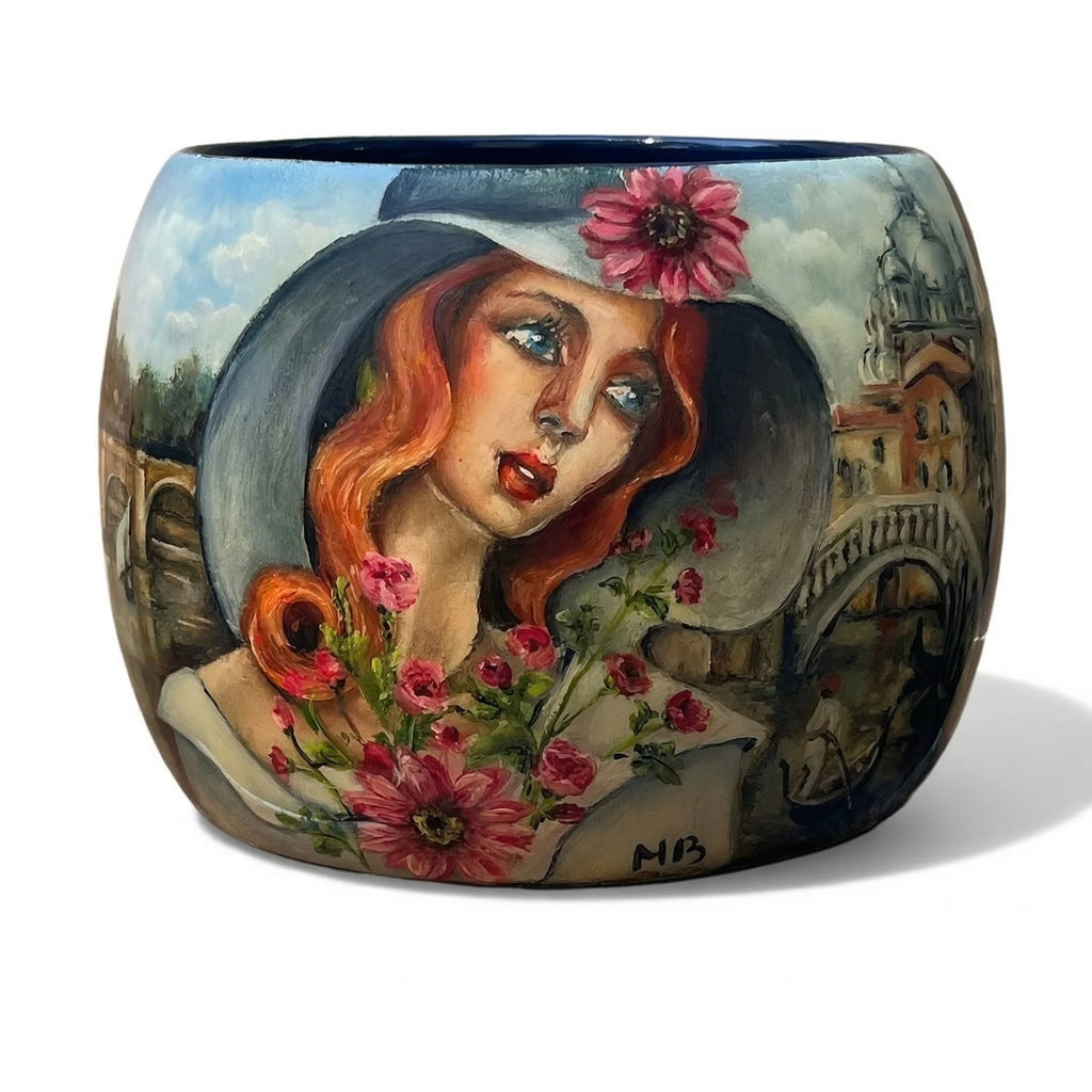 Whispers of Venice Hand-Painted Wood Bracelet