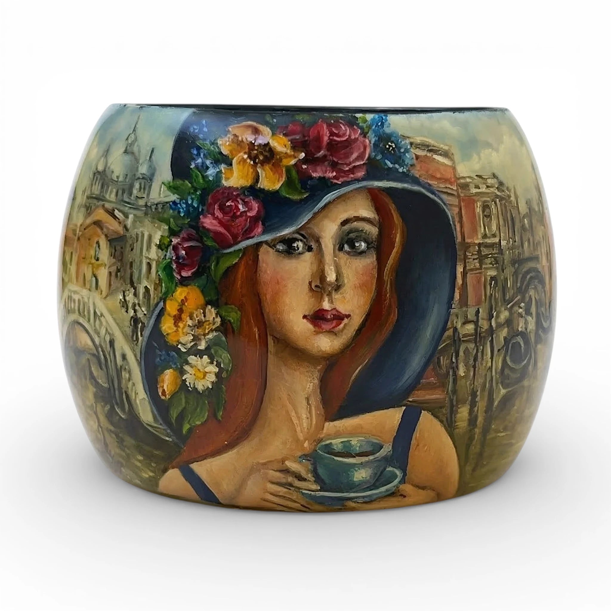 Whispers of Venice Hand-Painted Wood Bracelet