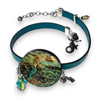Mermaid's Reflection Hand-Painted Leather Bracelet