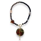 Lady with a Unicorn Hand-Painted Pendant Necklace