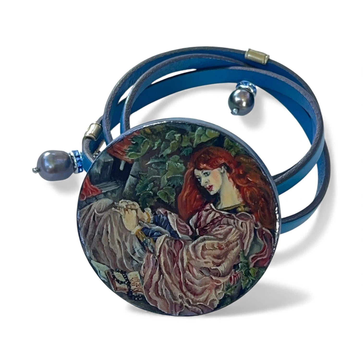 La Pia Hand-Painted Leather Bracelet