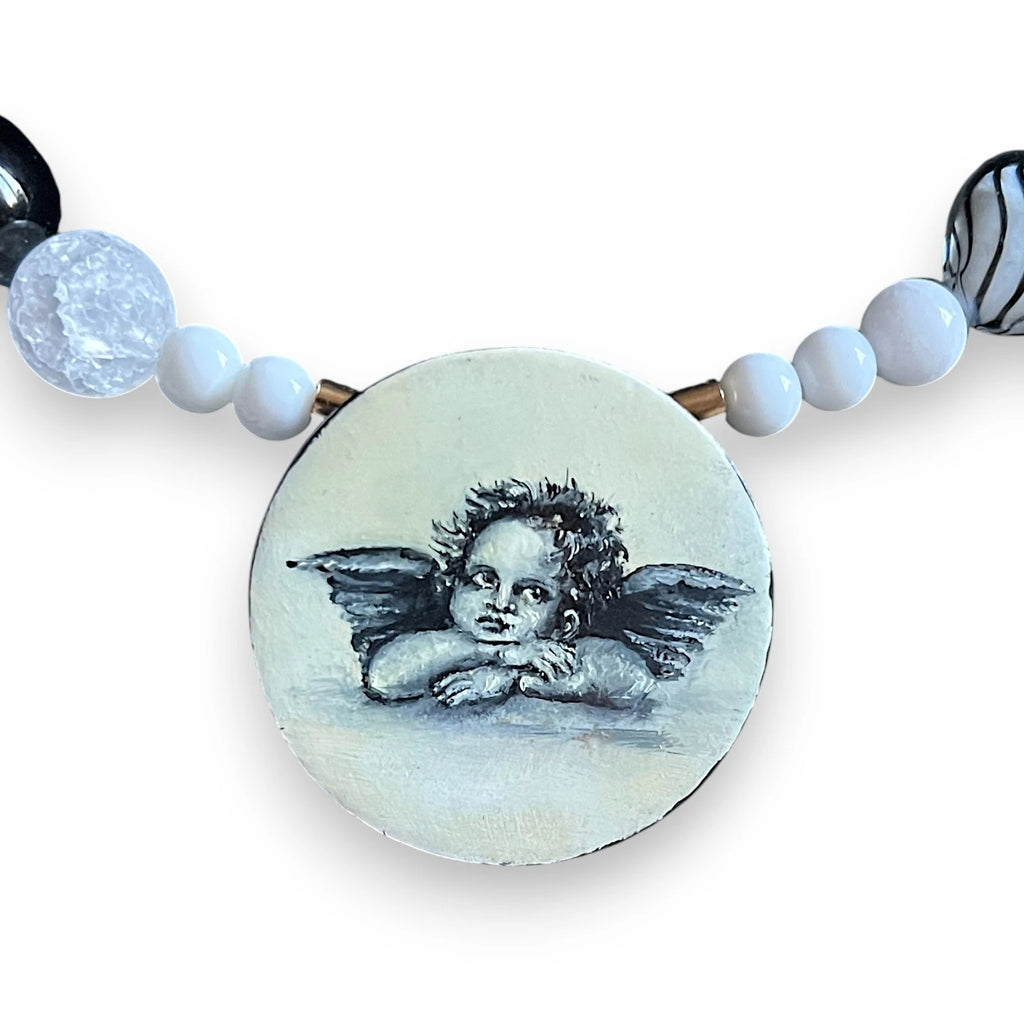 Wistful Putti Hand-Painted Choker