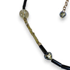 Night and Sleep Hand-Painted Wood Pendant Necklace