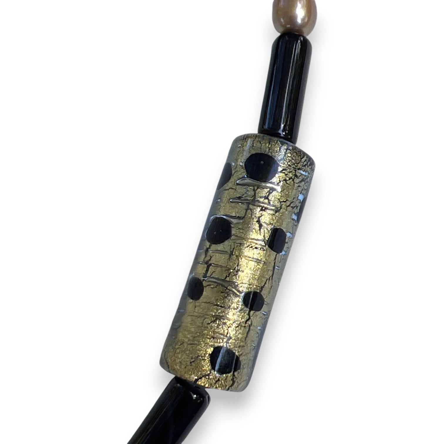 Night and Sleep Hand-Painted Wood Pendant Necklace