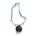 Tristan and Isolde Hand-Painted Wood Pendant Necklace